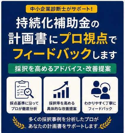 小規模持続化補助金の計画書にプロ視点で助言します 採択を高めるアドバイス・改善提案 イメージ1