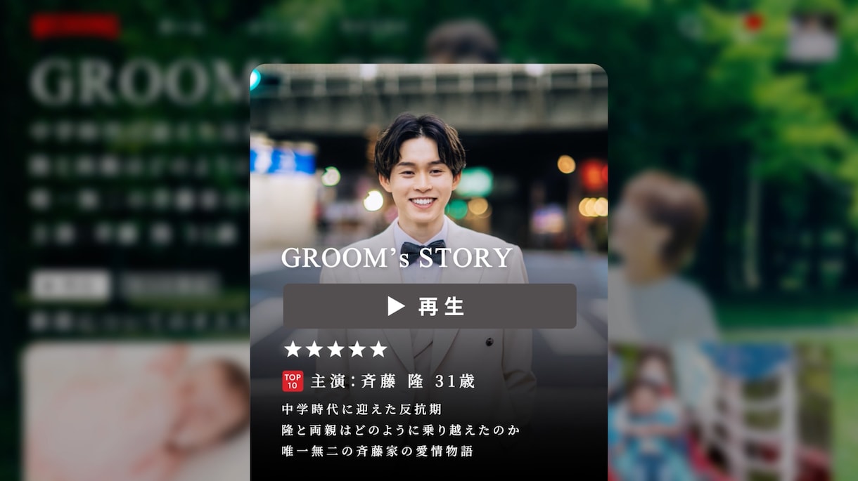 NETFLIX風 結婚式ムービーを作成します 誰もが知るネトフリのパロディムービーで式場を盛り上げよう！ イメージ5