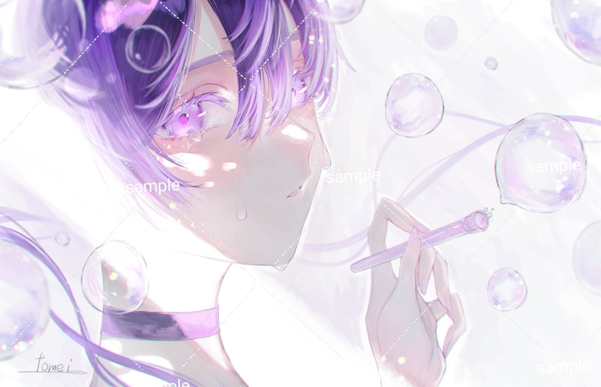透明感のあるイラスト描きます SNSアイコン、表紙、サムネ、配信用イラスト等にオススメ！ イメージ2