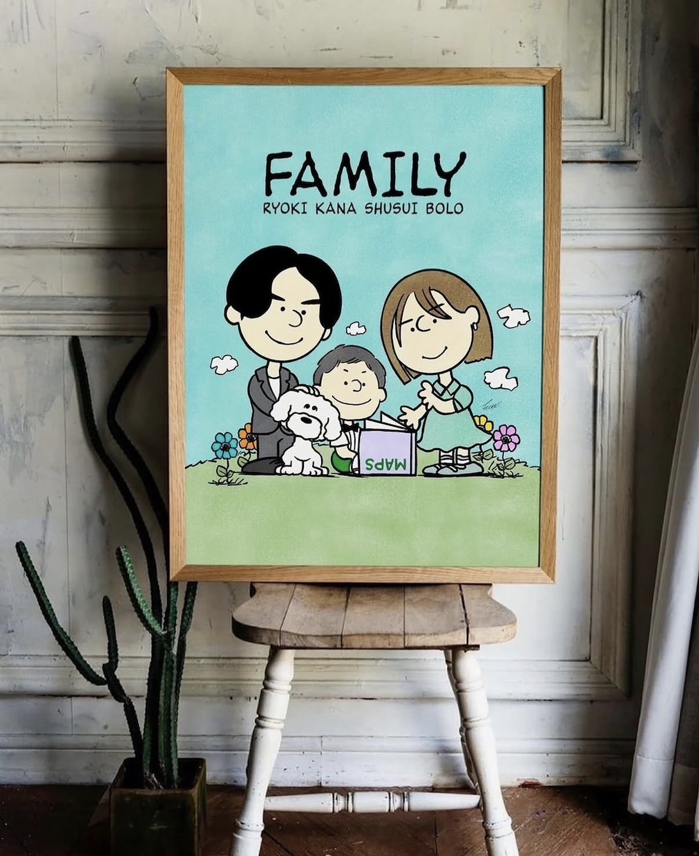 スヌーピー風にウェルカムボードの似顔絵描きます 結婚式のウェルカムボードやプレゼントご注文の方にオススメ！ イメージ3