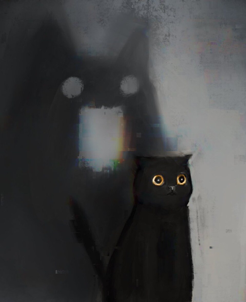 ダークな雰囲気で女性と猫を描きます 男性や他の生き物でも可能です！お気軽にご相談下さいね！ イメージ3
