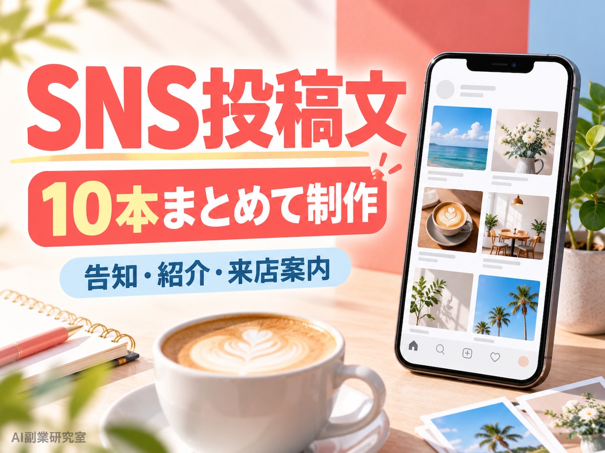 お店のSNS投稿文を10本まとめて作ります 投稿に悩むお店へ。告知・紹介・来店案内を整理 イメージ1