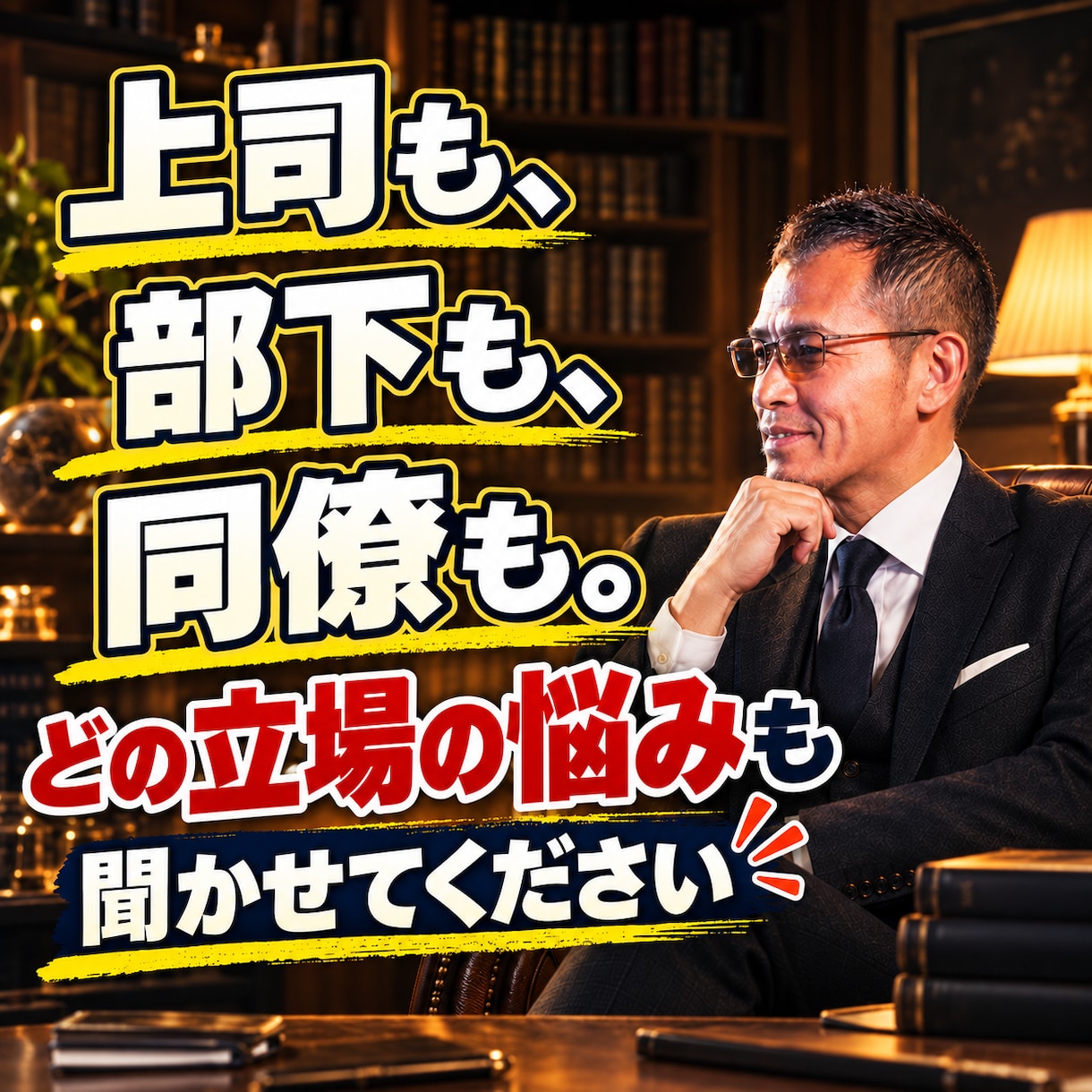 上司・部下・同僚の悩みを『作戦会議』します 元上場企業管理職が、立場別の仕事の悩みに向き合います イメージ2