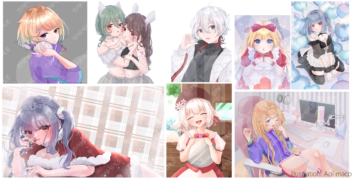映えるかわいいイラスト描きます グッズ制作◎動画サムネ◎用途に合わせてサイズがえらべる！ イメージ4