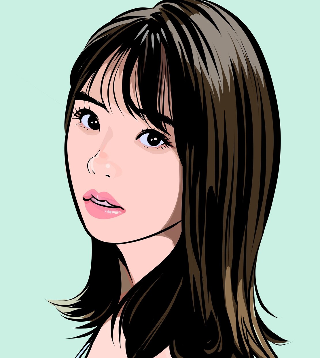 セル画風の彩色で似顔絵描きます くっきりした輪郭と色で小さなアイコンでも視認性バッチリ。 イメージ7
