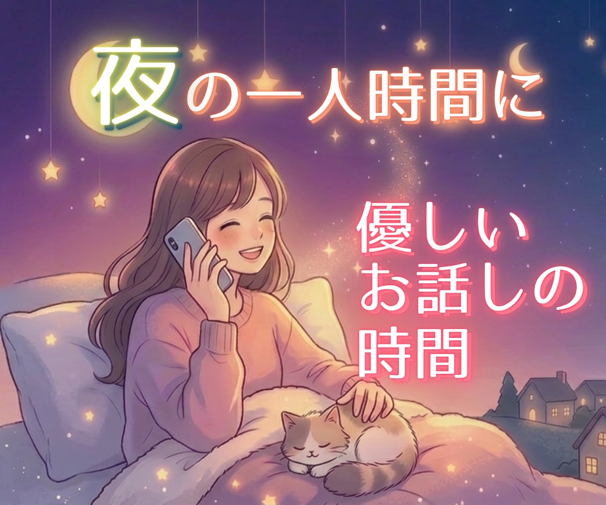 夜のひとり時間を、優しい話し相手として彩ります 愚痴も✨雑談も✨ヒミツの話も✨心の重荷をふわりと降ろして イメージ1