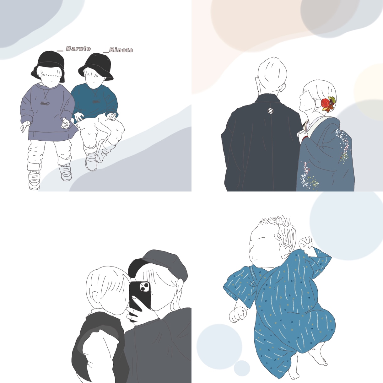 家族や子ども、推しのお写真を線画イラストにします 低価格で試しやすい！初めての方へおすすめです イメージ1