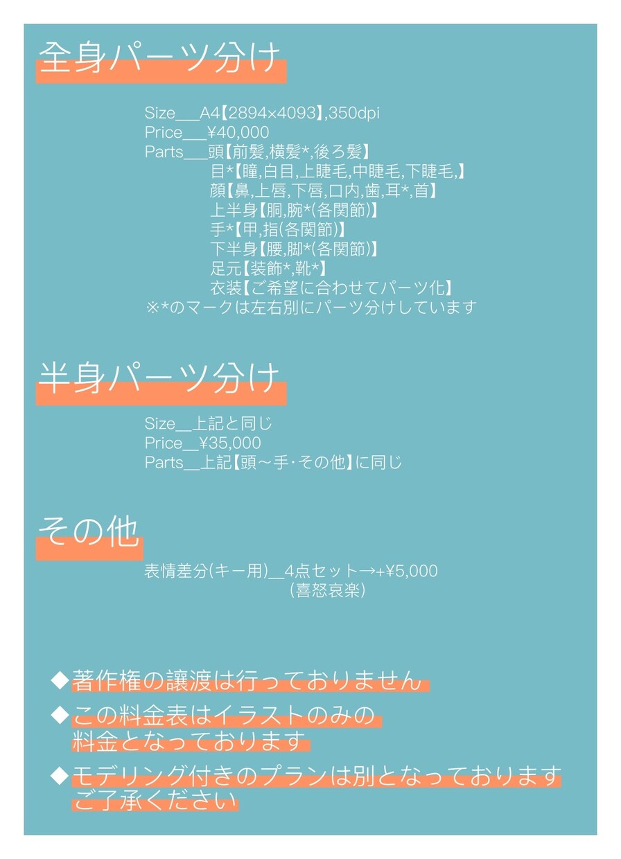live2d専用イラスト制作します 細かなパーツで動かしやすく完成度の高いイラストを制作します！ イメージ4