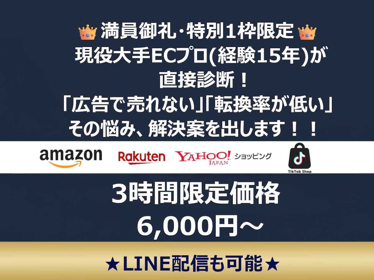 現役大手ECプロがバナー・商品登録を3時間でします 【15年経験】モール全般経験者による3時間集中 イメージ1
