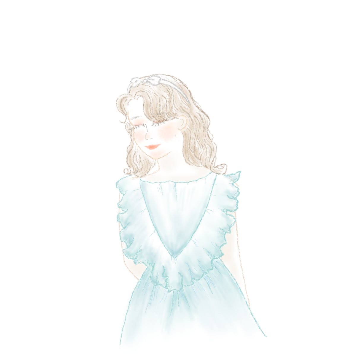 クレヨン風の可愛らしい女の子のイラストを制作します クレヨンで描いたたような女の子のイラストはいかがですか？ イメージ2