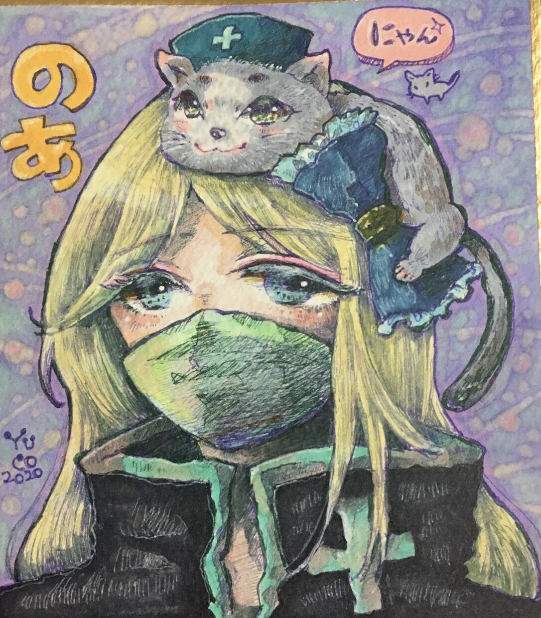 アナログ色鉛筆の、SNS用アイコン、似顔絵描きます 主に色鉛筆、コピックを使用します。色紙にて送付いたします。 イメージ2