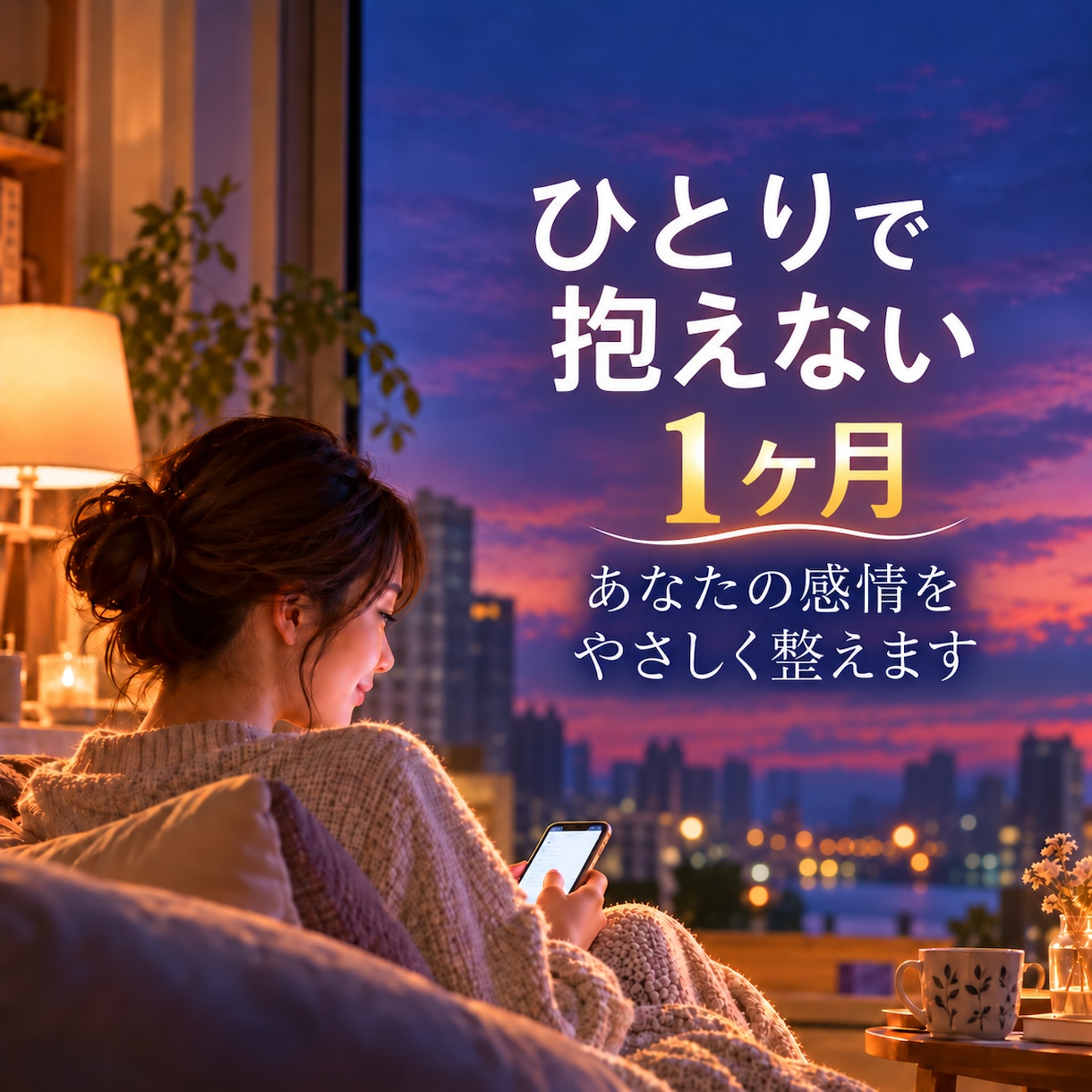 1人で抱えない1ヶ月★あなたの感情を優しく整えます 愚痴・恋愛・人間関係・何気ない日常までチャットでお聞きします イメージ1