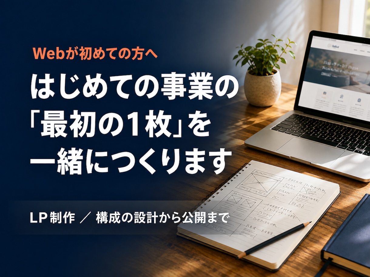 開業・新規事業のLPを1〜2週間で制作します Webが初めての方へ。専門用語なしで、公開まで伴走します イメージ1