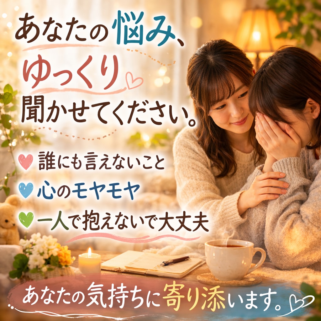 愚痴・不安も安心して相談に乗ります あなたの悩みをじっくり聞きます イメージ1