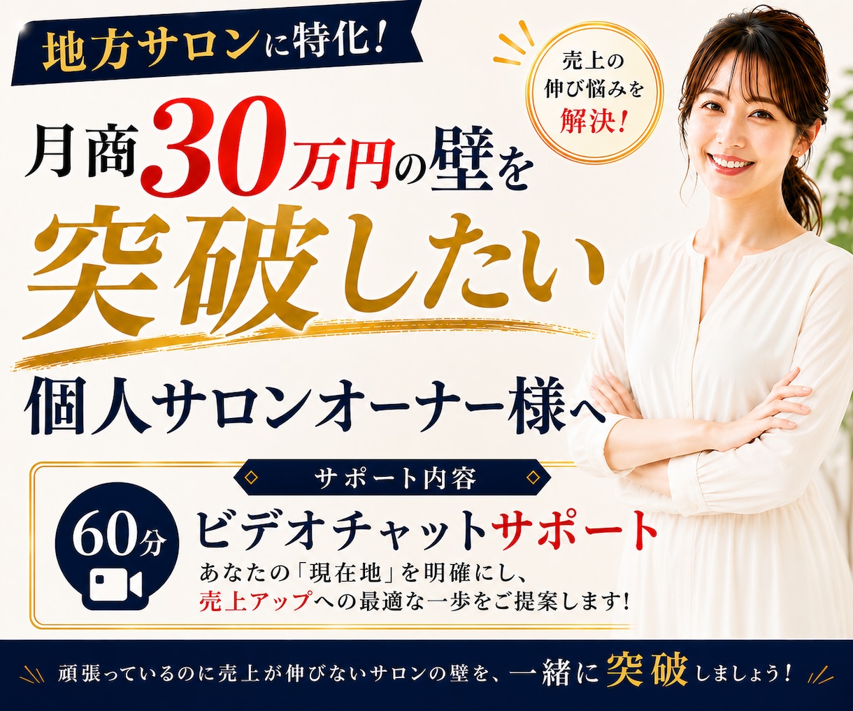 月商30万円の壁を突破したい個人サロンを診断します 何をやれば売上が上がるのかわからない個人サロンオーナー様へ イメージ1