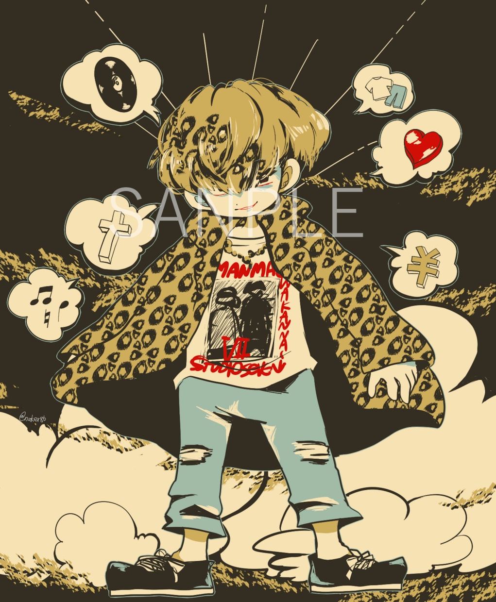 ポップなデザイン似顔絵制作いたしますます プロフィール画像・SNSアイコンに最適。プレゼントにも! イメージ9