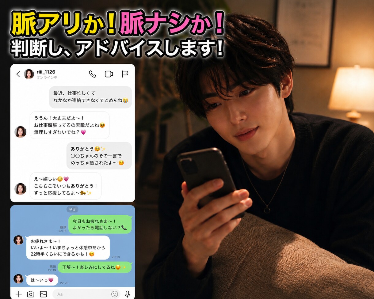 脈アリか脈ナシか判断し適切なアドバイスをします 相手の心を読み取り、付き合うまでのアドバイスをお教えします！ イメージ1