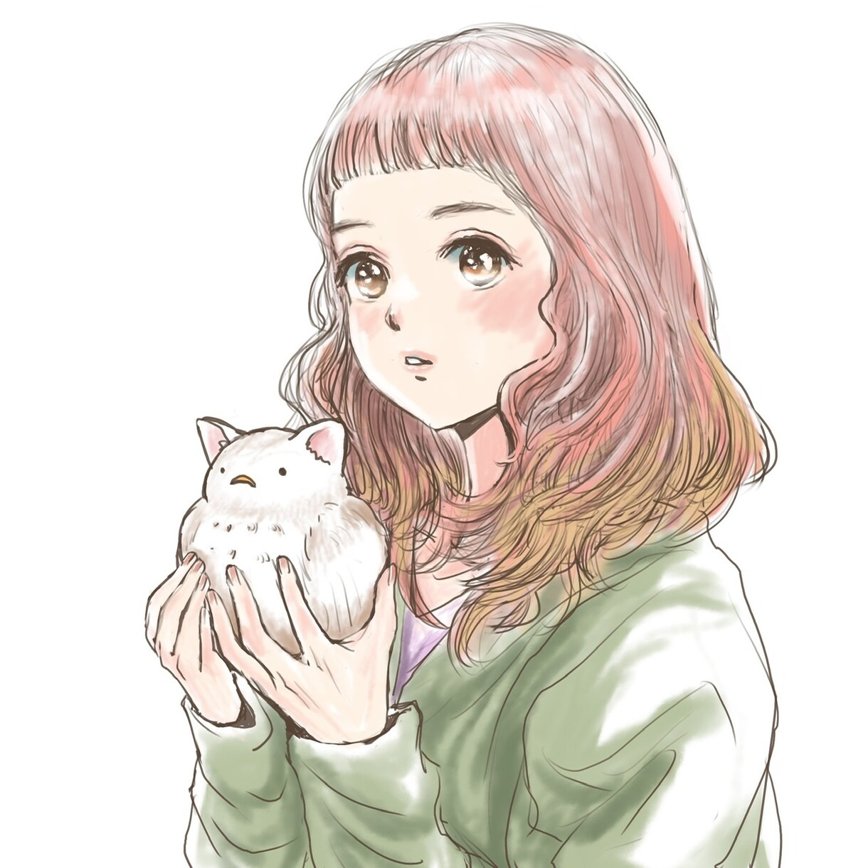商用〇かわいい女性のシンプルなイラストを描きます 挿絵やアイコンに使用可能な愛嬌のあるかわいい女の子です イメージ1