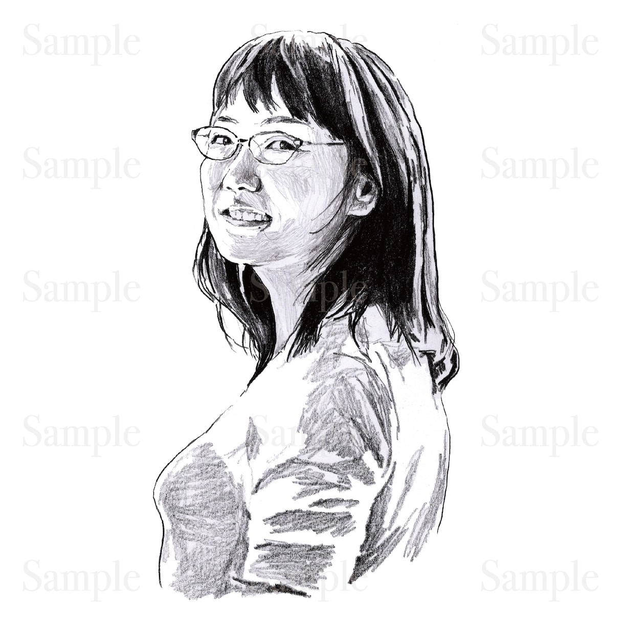 写真から鉛筆デッサン風に似顔絵を描きます SNSのアイコンやプレゼントに！ イメージ5