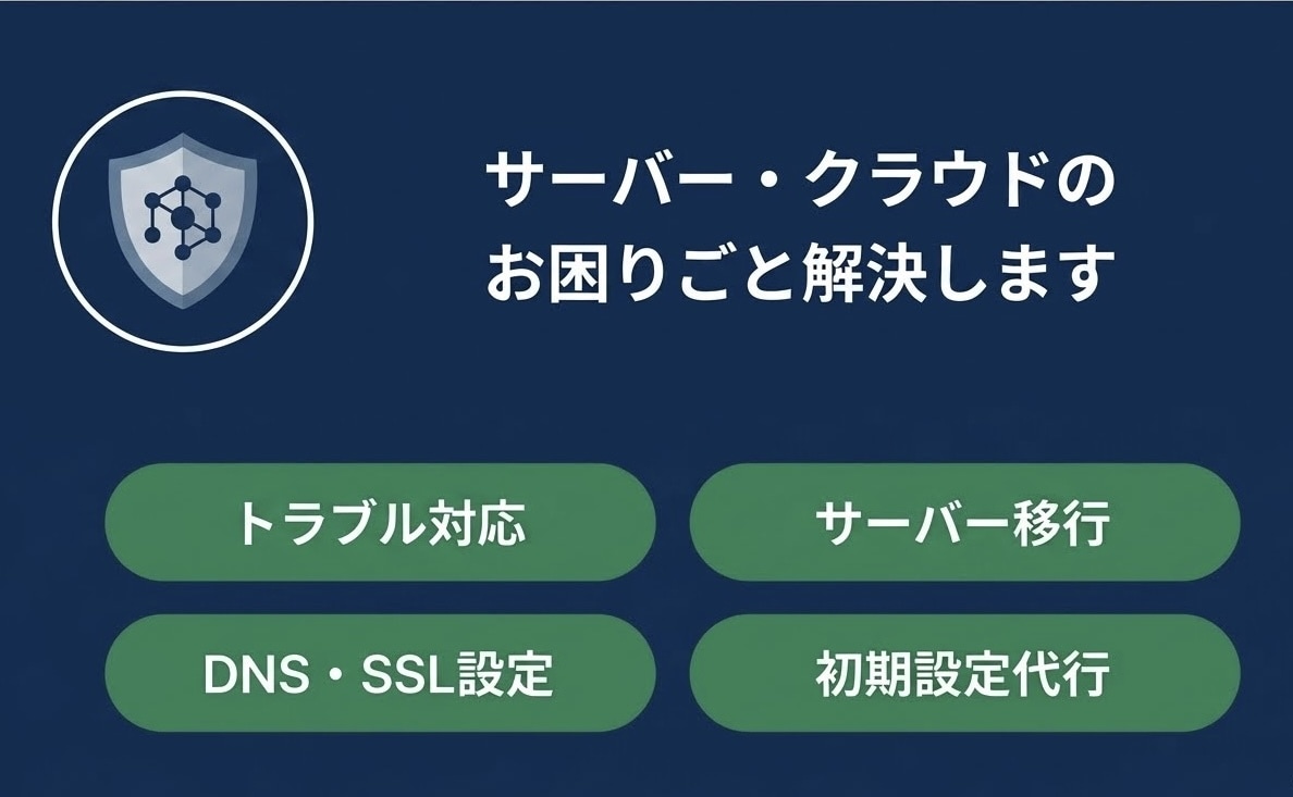 サーバー・クラウド等のトラブル解決・設定代行します 現役クラウドサポートがサーバーの困りごと解決します イメージ1