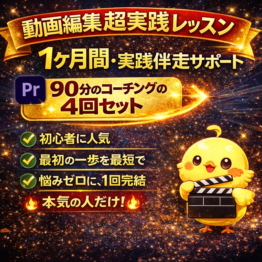 動画編集 1ヶ月間実践サポートします 動画編集を本気で始めたい方向けの 1ヶ月間・実践伴走サポート イメージ1