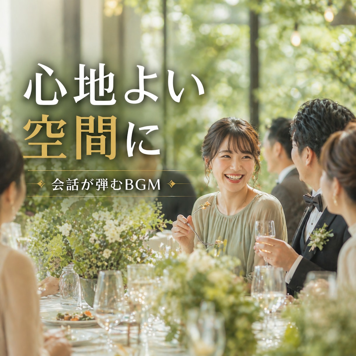 歓談・お食事中の雰囲気を彩るBGMを作ります 会話を邪魔しない上質な調べ。会場を洗練された空間へ変貌させる イメージ1