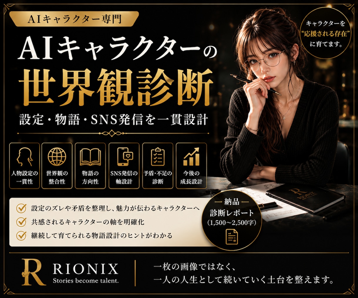 AIキャラクターの世界観を診断します 設定の矛盾を整理し育つ物語へ整えます イメージ1