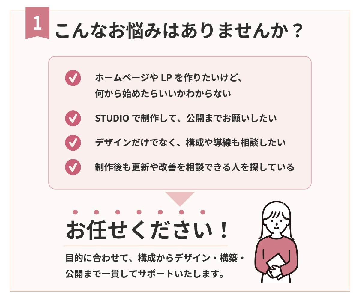 STUDIOでLP・ホームページを制作します 販促目線で提案|"作って終わり"ではないWeb制作を。 イメージ2