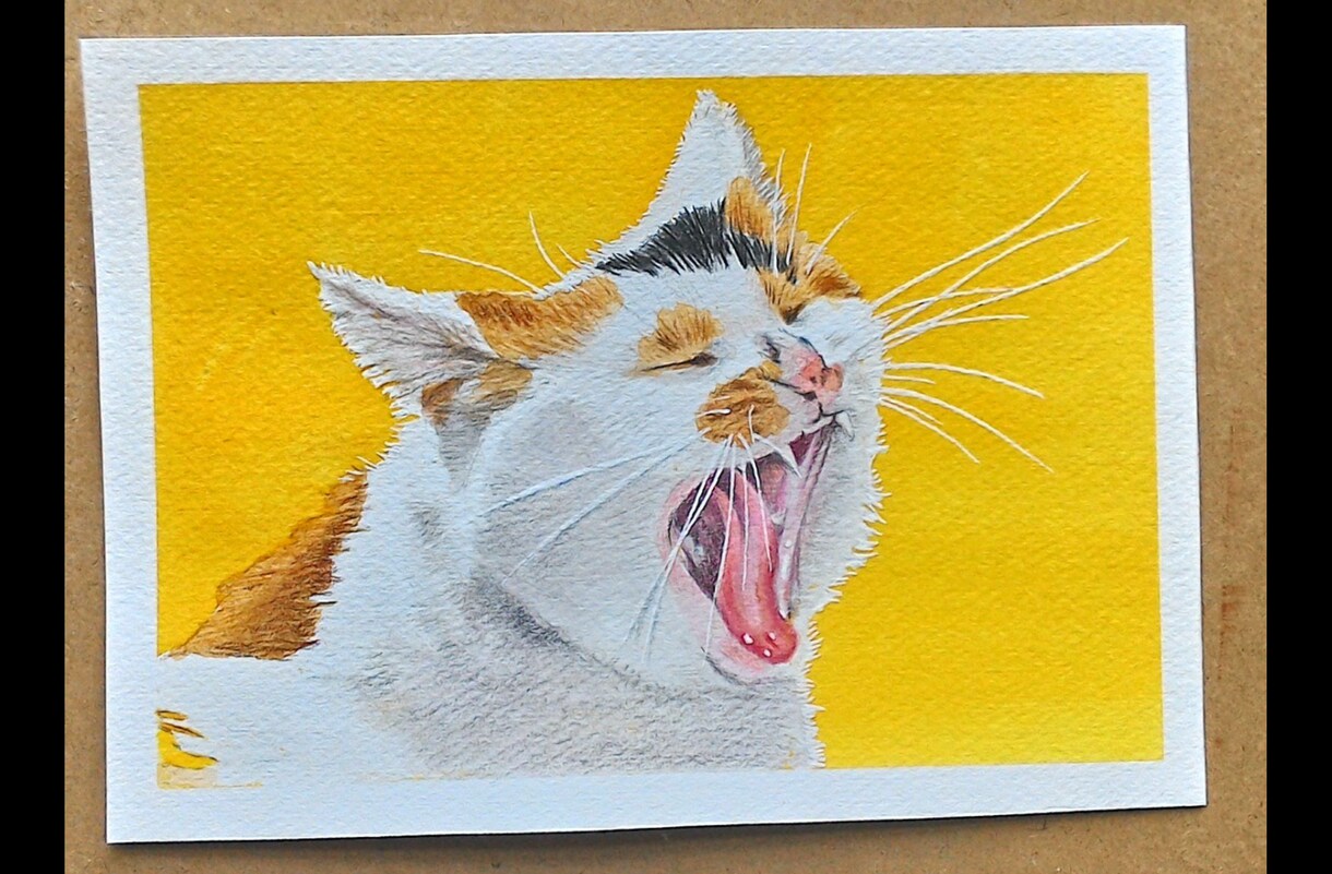 写真をもとに人物、ペットの似顔絵を描きます 透明水彩絵の具で厚めの水彩紙にポートレートを描きます。 イメージ7