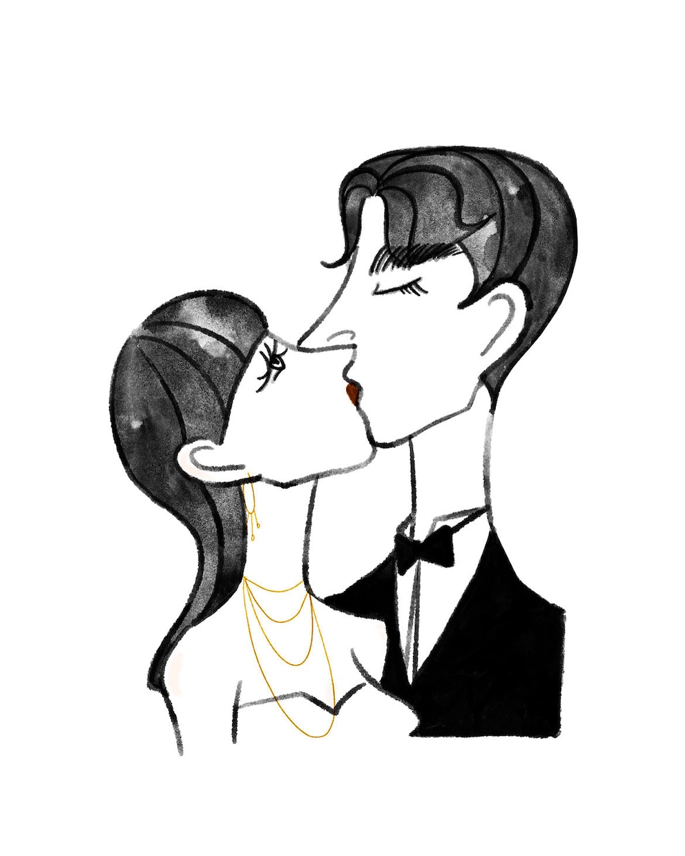 カップルイラストかきます お二人の横顔でお洒落な抽象画をお描きします♡ イメージ2