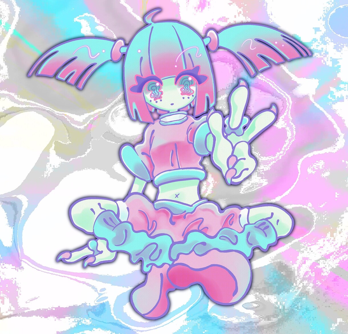 個性的なポップで可愛いイラストを描きます アイドル,コンカフェ,Vtuber,キャラデザ等 イメージ5