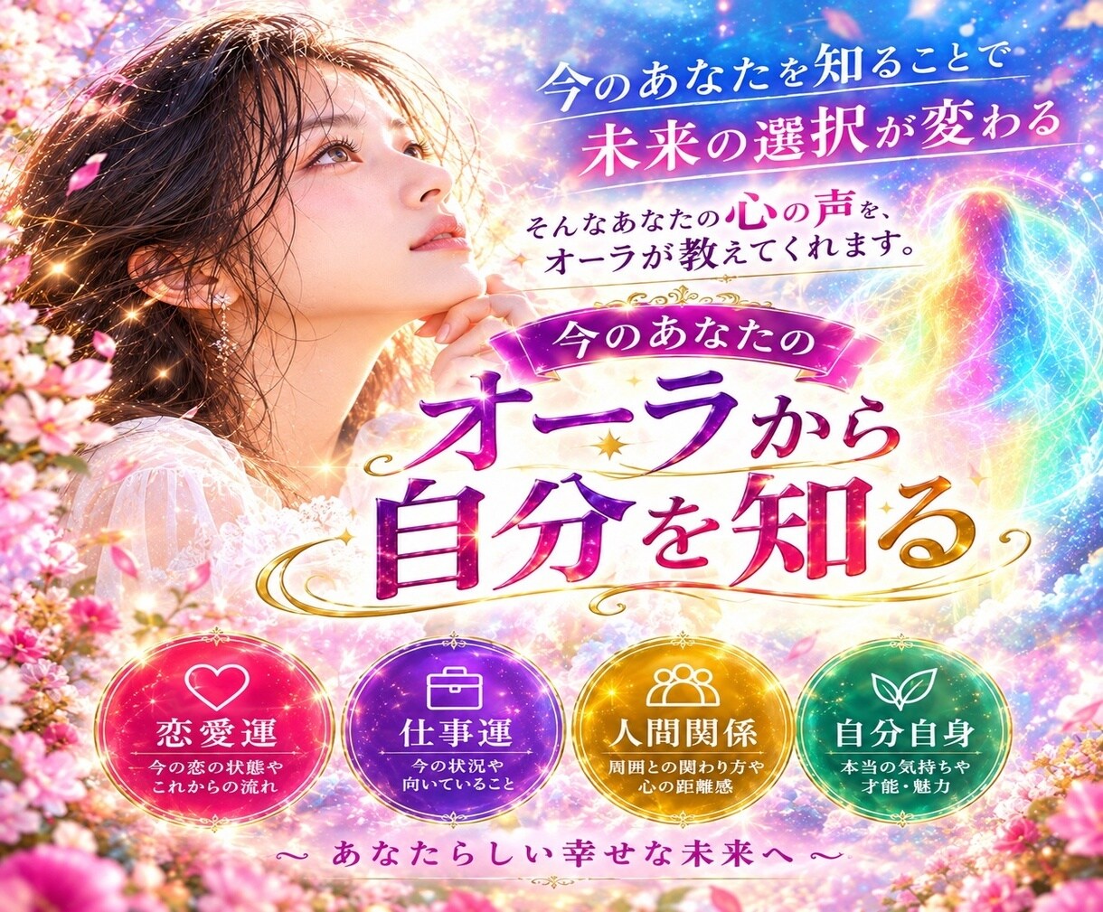 魂のパーソナルカラーからあなた自身を教えます あなたのオーラから悩み、問題点の解決法をお伝えします。 イメージ1