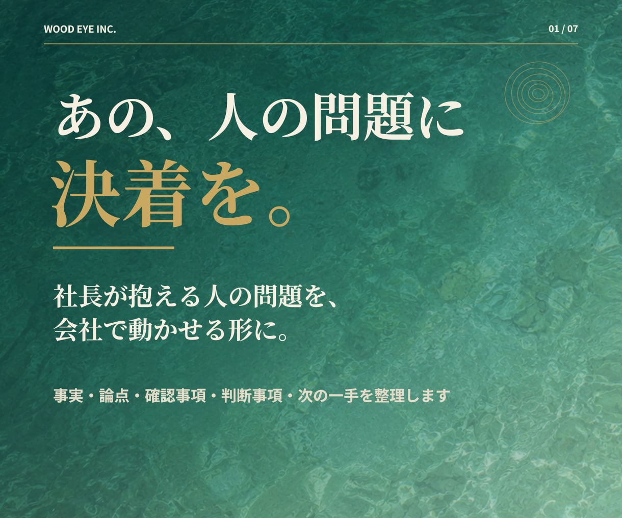 社長が抱える「あの、人の問題」を整理します 会社で動かせる形にし、次の一手を整理します イメージ1