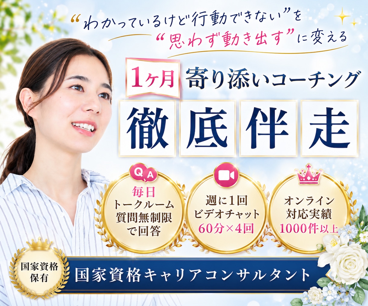 わかっているのに動けない現状を１ヶ月サポートします コーチングで“思わず動きたくなる”あなたを見つけて伴走します イメージ1
