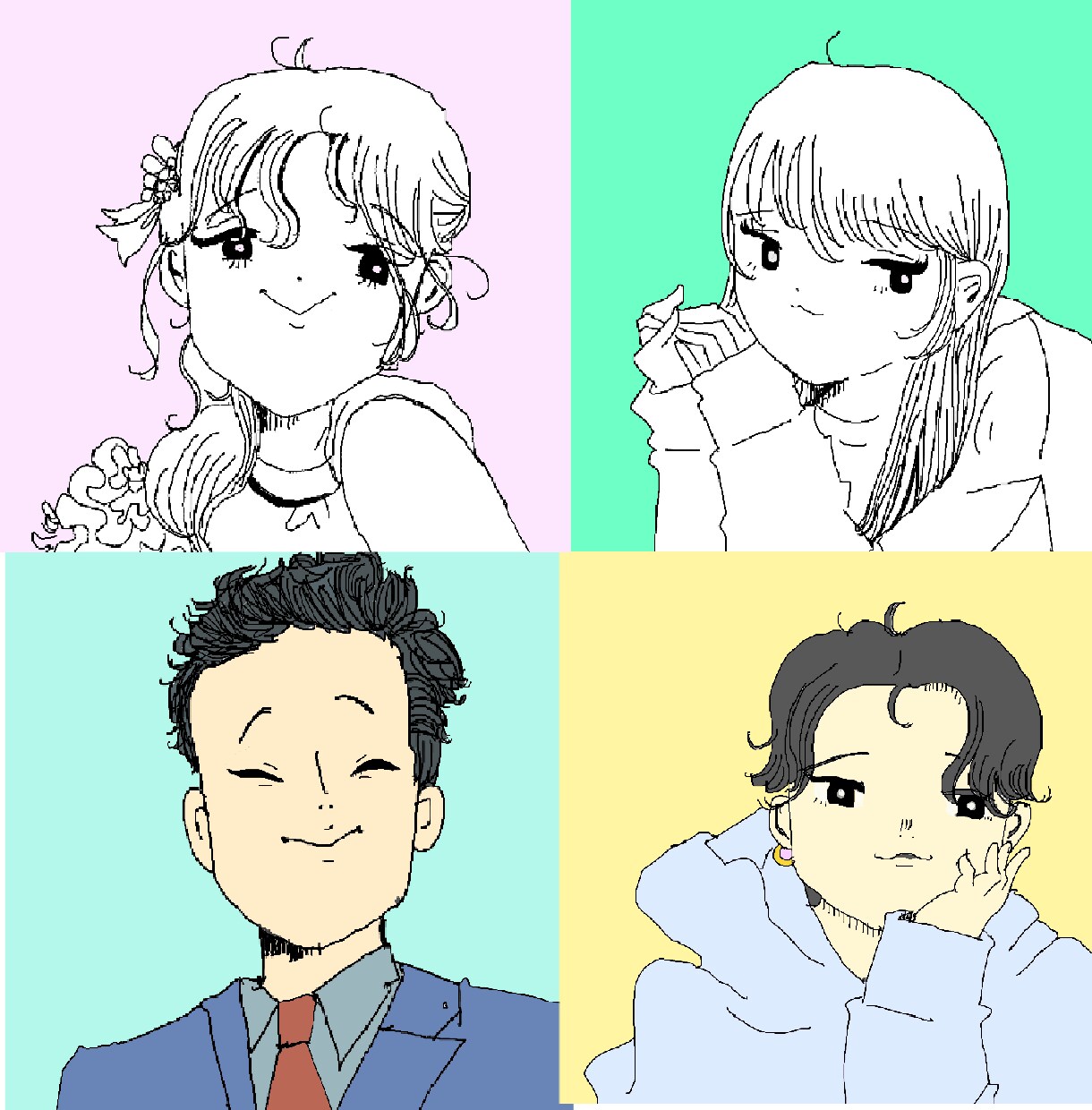 漫画のキャラクター風の似顔絵を描きます 特徴を活かしつつかわいく・格好良く描きます！アイコンなどに！ イメージ1