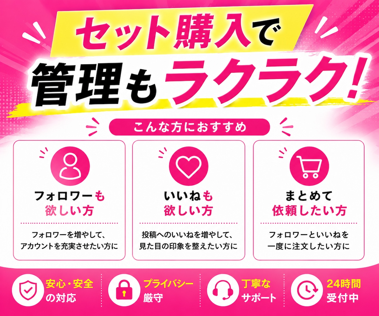 インスタフォロワー1000+いいね500増やします フォロワーといいねをまとめて依頼したい方へ。お得なセット！ イメージ2
