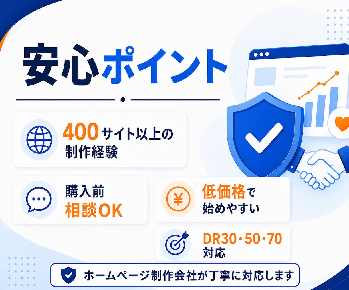 DR30〜70へ引き上げる外部SEO対策を行います ホームページ制作会社が対応｜ドメインパワー改善で集客力アップ イメージ4