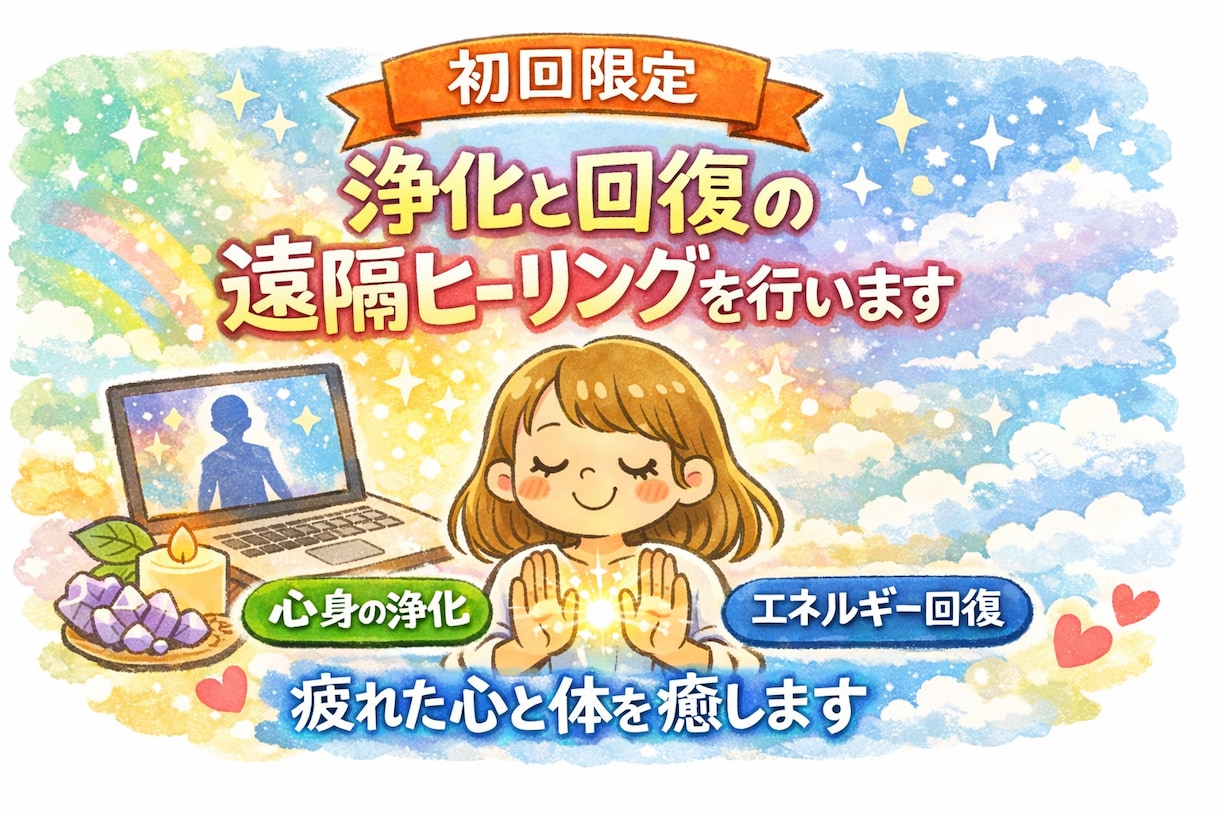 初回限定 浄化と回復の遠隔ヒーリングを行います 不要なエネルギーを徹底浄化し心と体を本来の状態へ導きます イメージ1