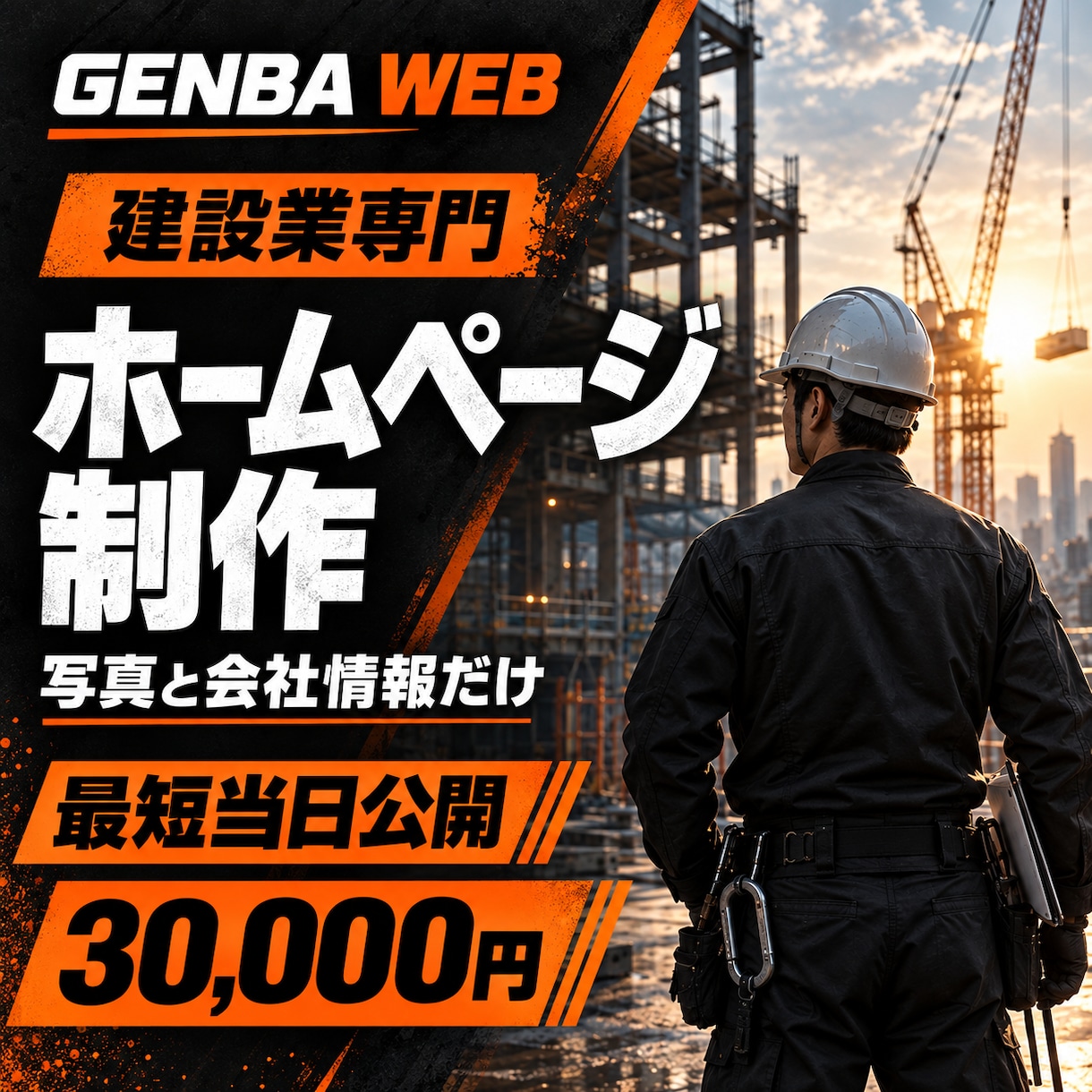 建設業専門のホームページを最短当日で制作します 写真と会社情報だけ。文章作成から公開まで丸投げOK イメージ1