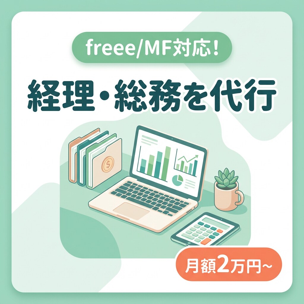 freee/MF対応！経理・総務を代行します 個人事業の柔軟な対応！社長の右腕として事務全般をサポート イメージ1