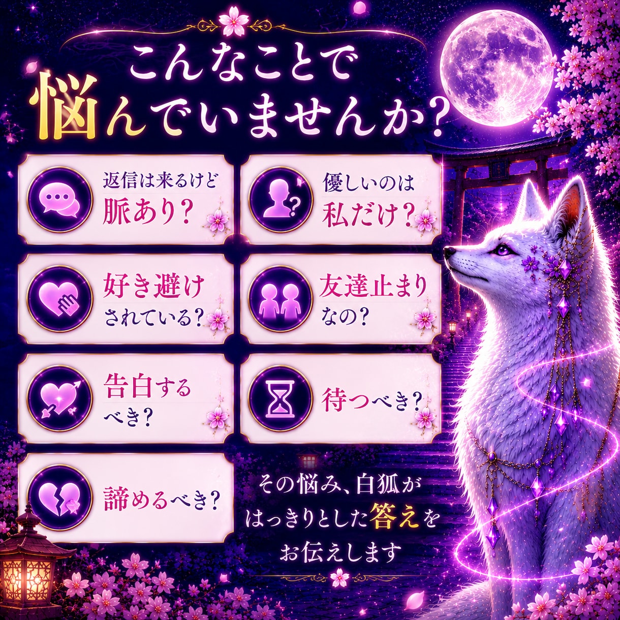 片思いの彼の本音と恋の行方を視ます 白狐があなたの宿縁の糸を辿ります イメージ4