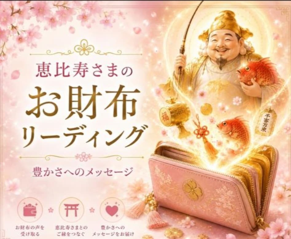 恵比寿さまの豊かさのエネルギーをお届けします お財布リーディングと恵比寿さまの金運メッセージ イメージ1
