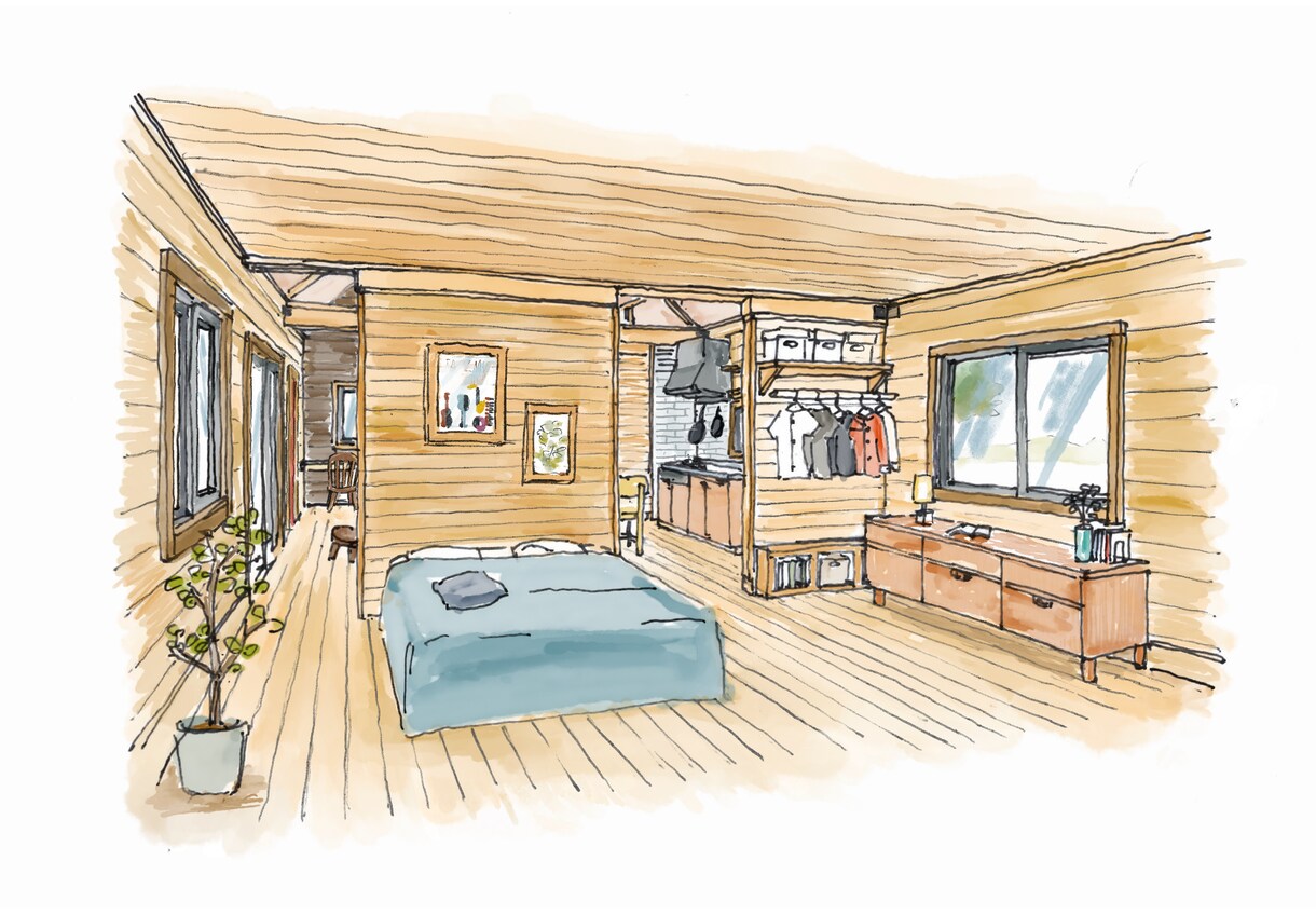 建物の手描きスケッチを暖かいタッチで描きます 美大出身で設計事務所でのプレゼン資料作成の経験を活かします！ イメージ4