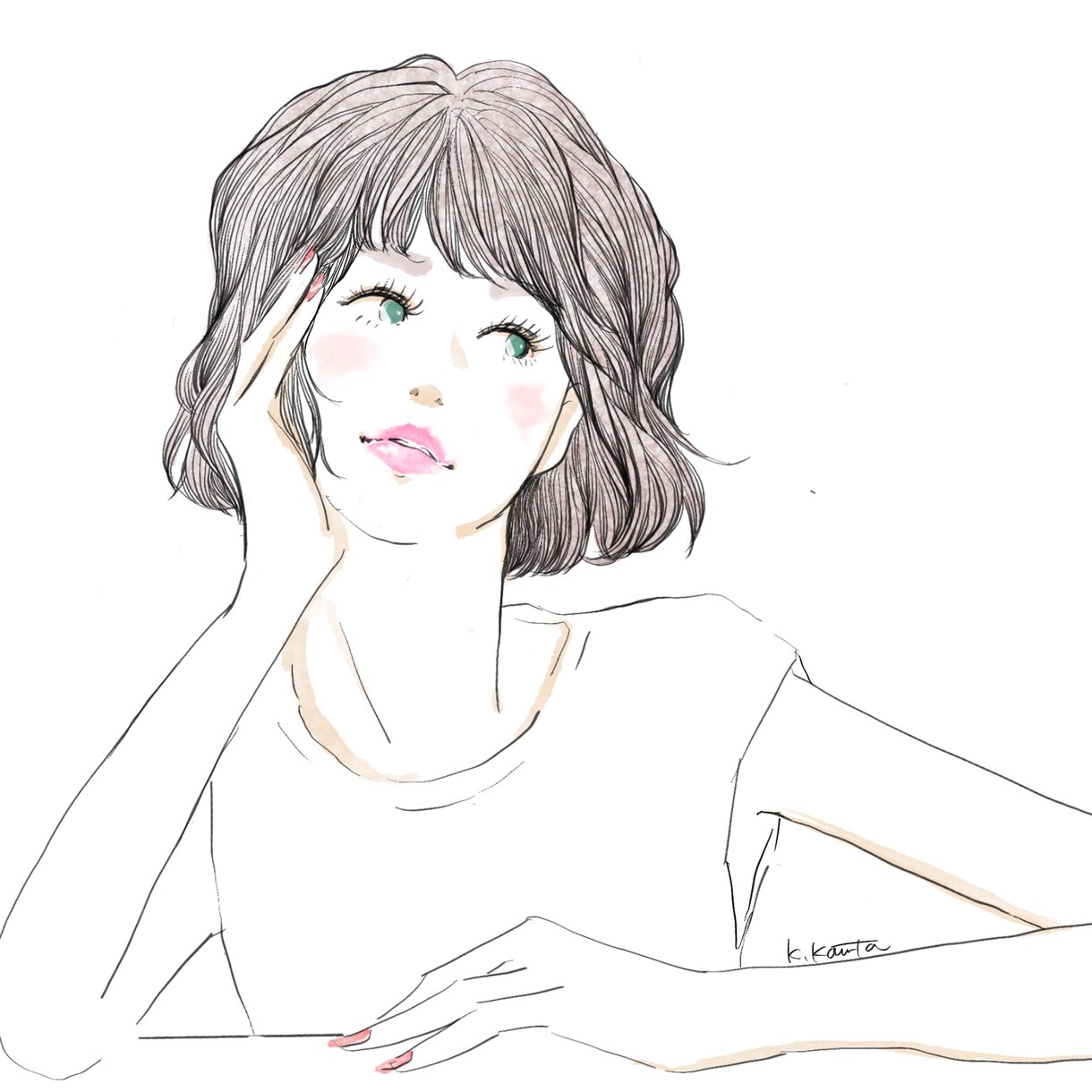きれいな女の子描きます お写真を元に透明感あるオシャレな女の子データ制作します。 イメージ4