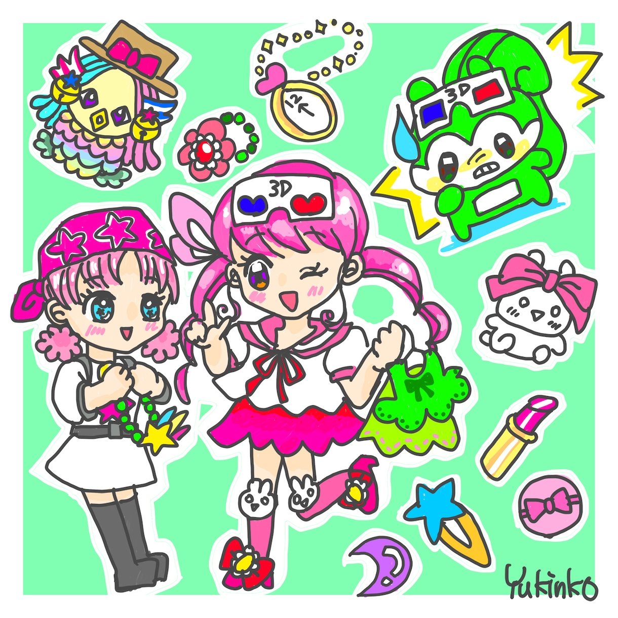 日用品や雑貨など！挿絵イラスト描きます ファンシーな挿絵詰め合わせ！パンフレットや色紙の装飾に イメージ6