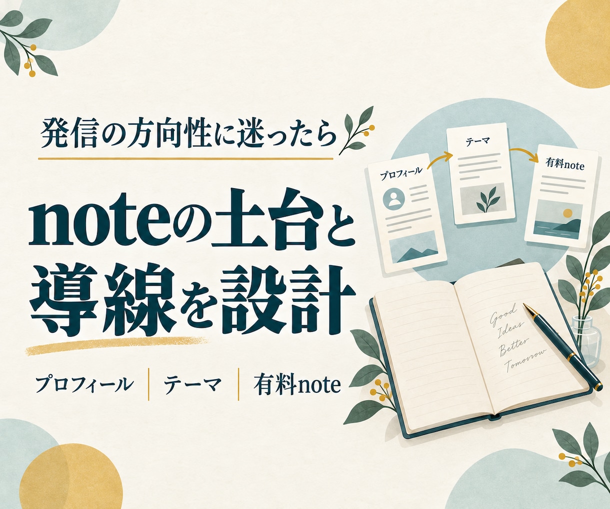 有料noteにつながる発信の土台を設計します プロフィール・発信テーマ・記事末尾の導線まで イメージ1
