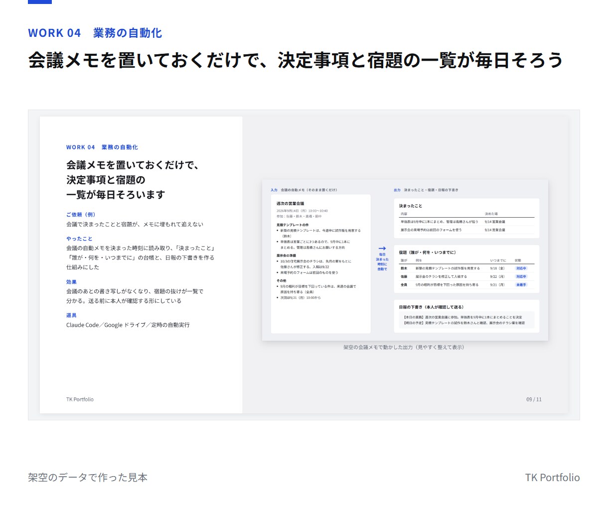 スプレッドシート業務をGASで自動化します 毎週の集計・転記・レポート作成をゼロに｜引き継ぎ手順書付き イメージ3