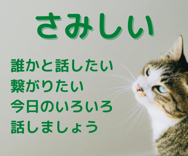 大人こそ寂しい！誰かと話したい！全て聴きます 何となく話したい！誰かと繋がりたい！気軽に話してみませんか？ イメージ1