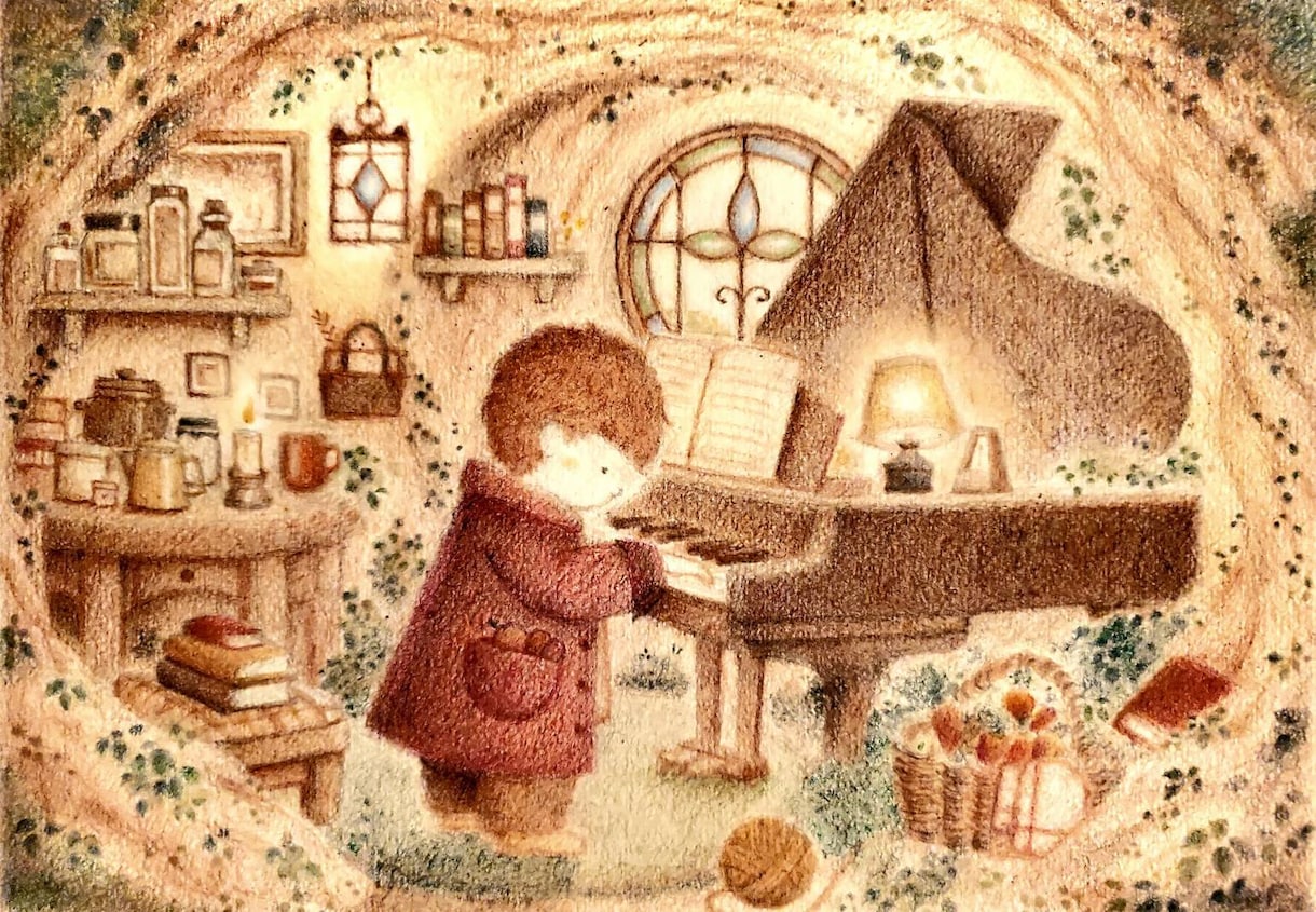 クラシックな絵本風イラスト制作いたします 世界に一枚のオリジナル☆大切な場面にイラストのお花添えます♪ イメージ1
