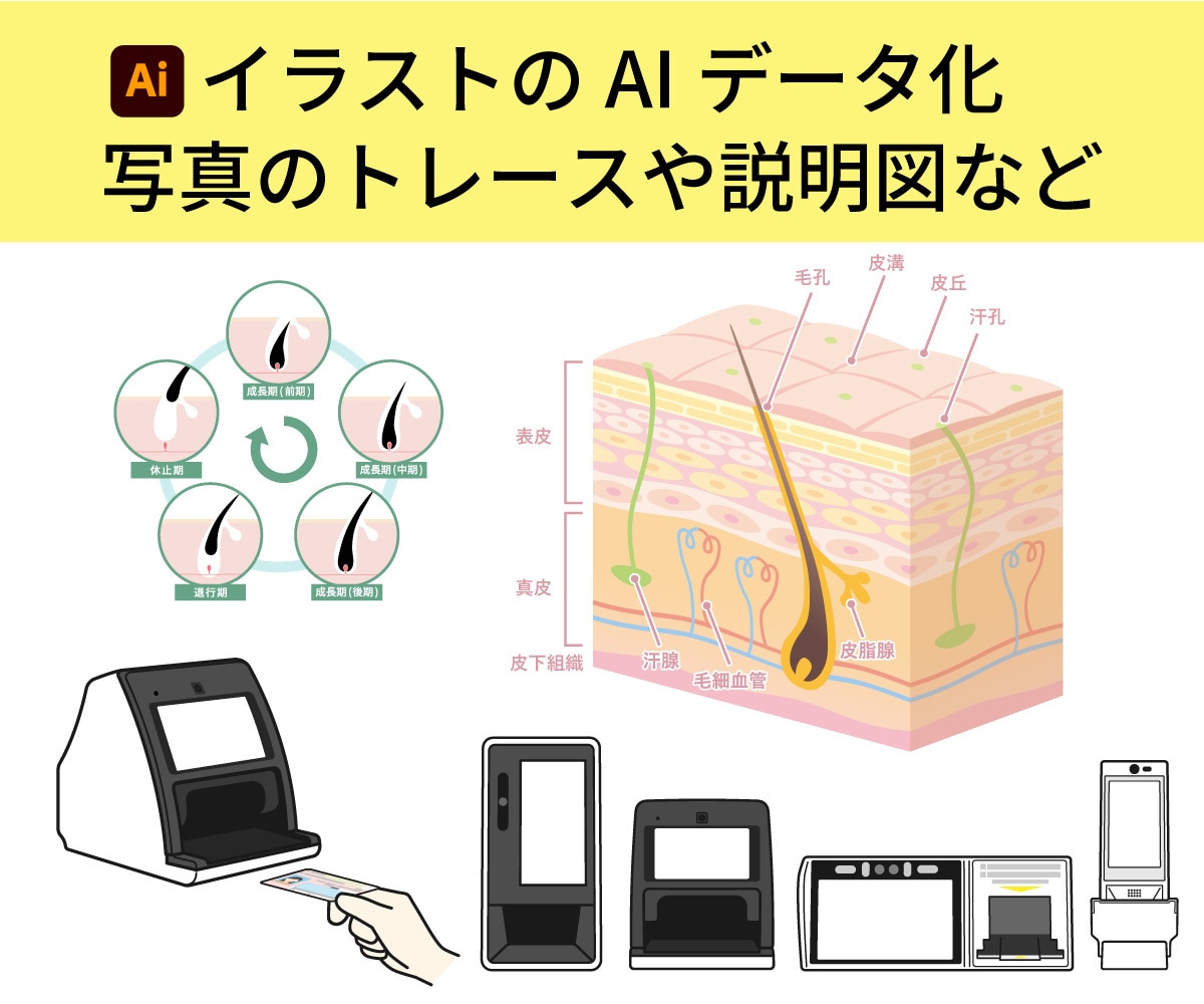トレースや説明図などのイラストを作成いたします 商用OK！AIデータも対応可能！ イメージ1